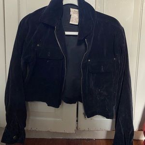 cropped black velvet jacket